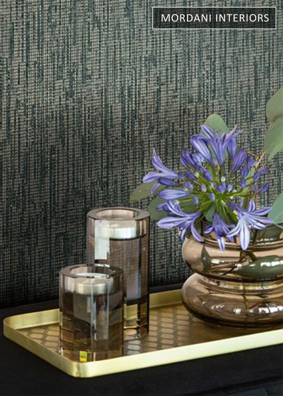 Deep Green German Fabric Texture Wallpaper
